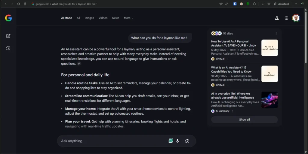 google AI mode